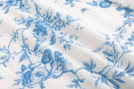 Blue Floral Overlay Dress