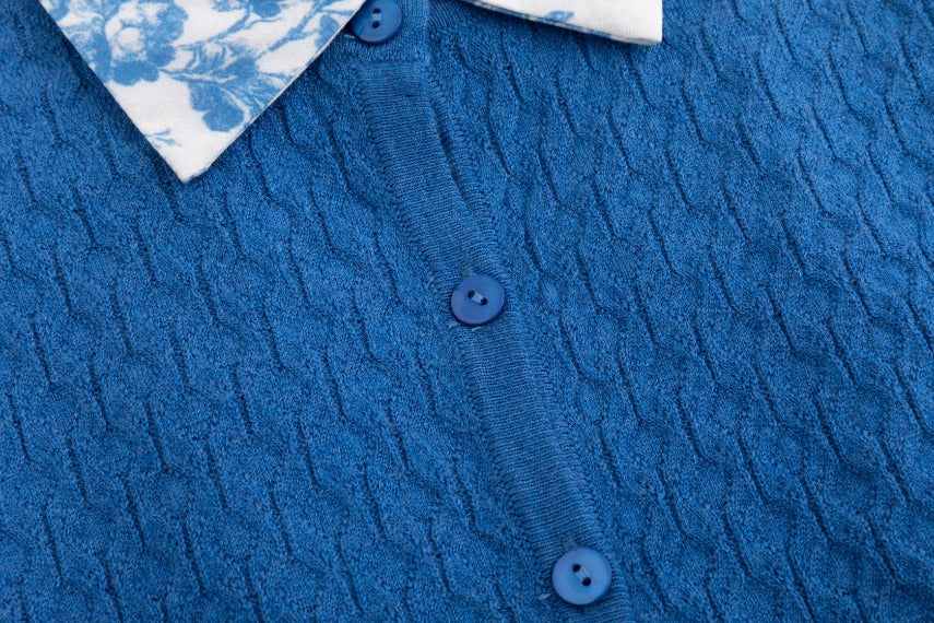 Blue Floral Overlay Dress