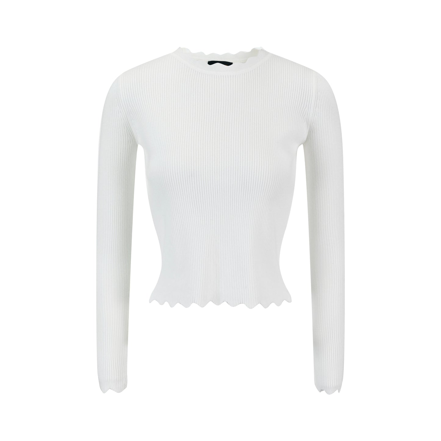 Scalloped Basic Sweater - Ivory