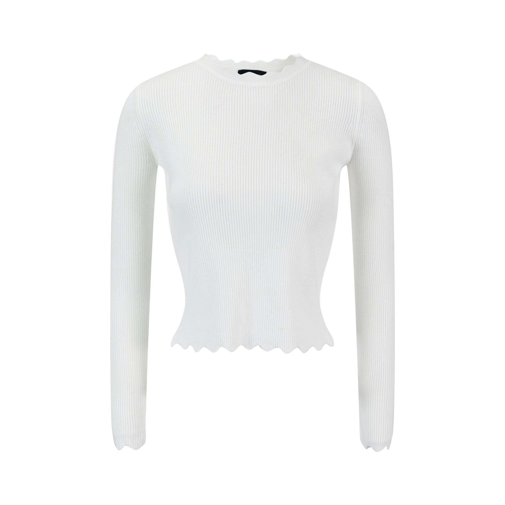 Scalloped Basic Sweater - Ivory