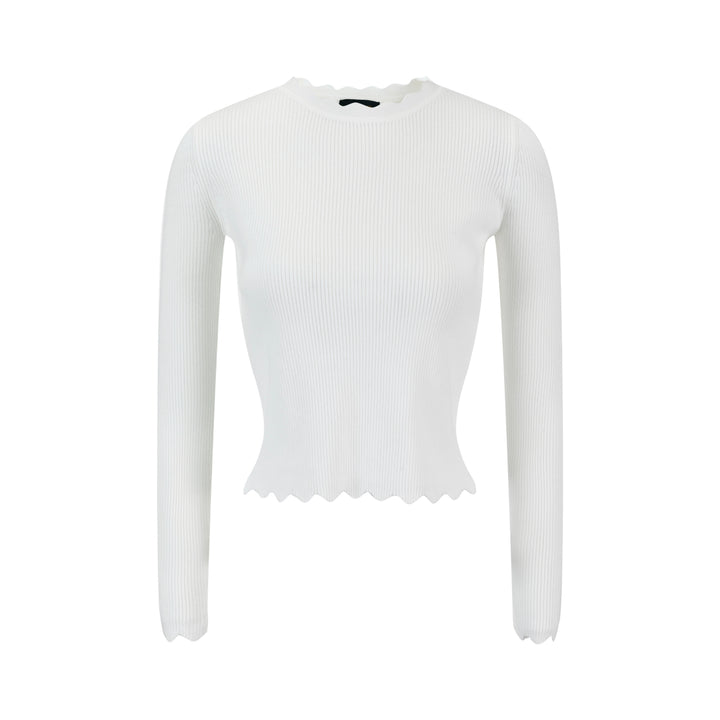 Scalloped Basic Sweater - Ivory