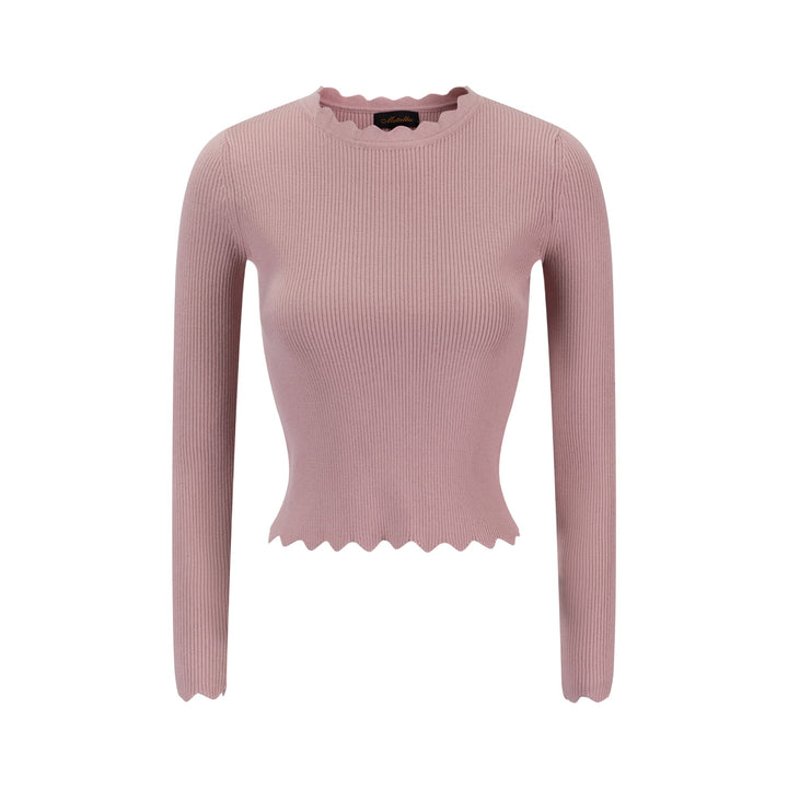 Scalloped Basic Sweater - Pink