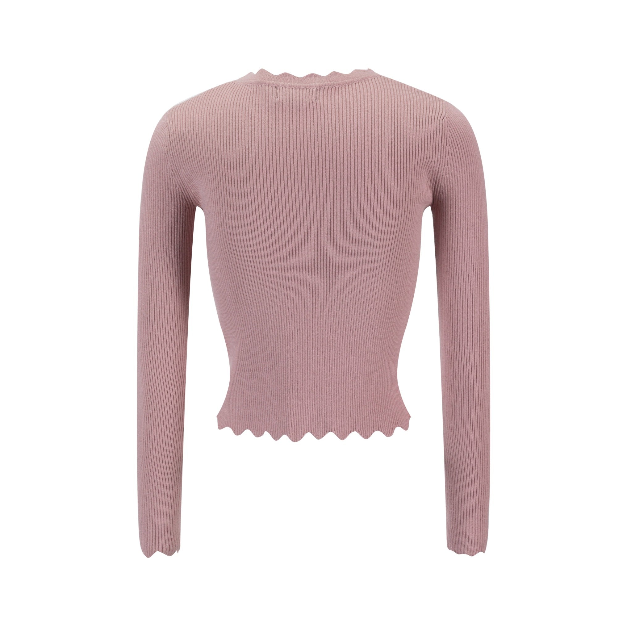 Scalloped Basic Sweater - Pink