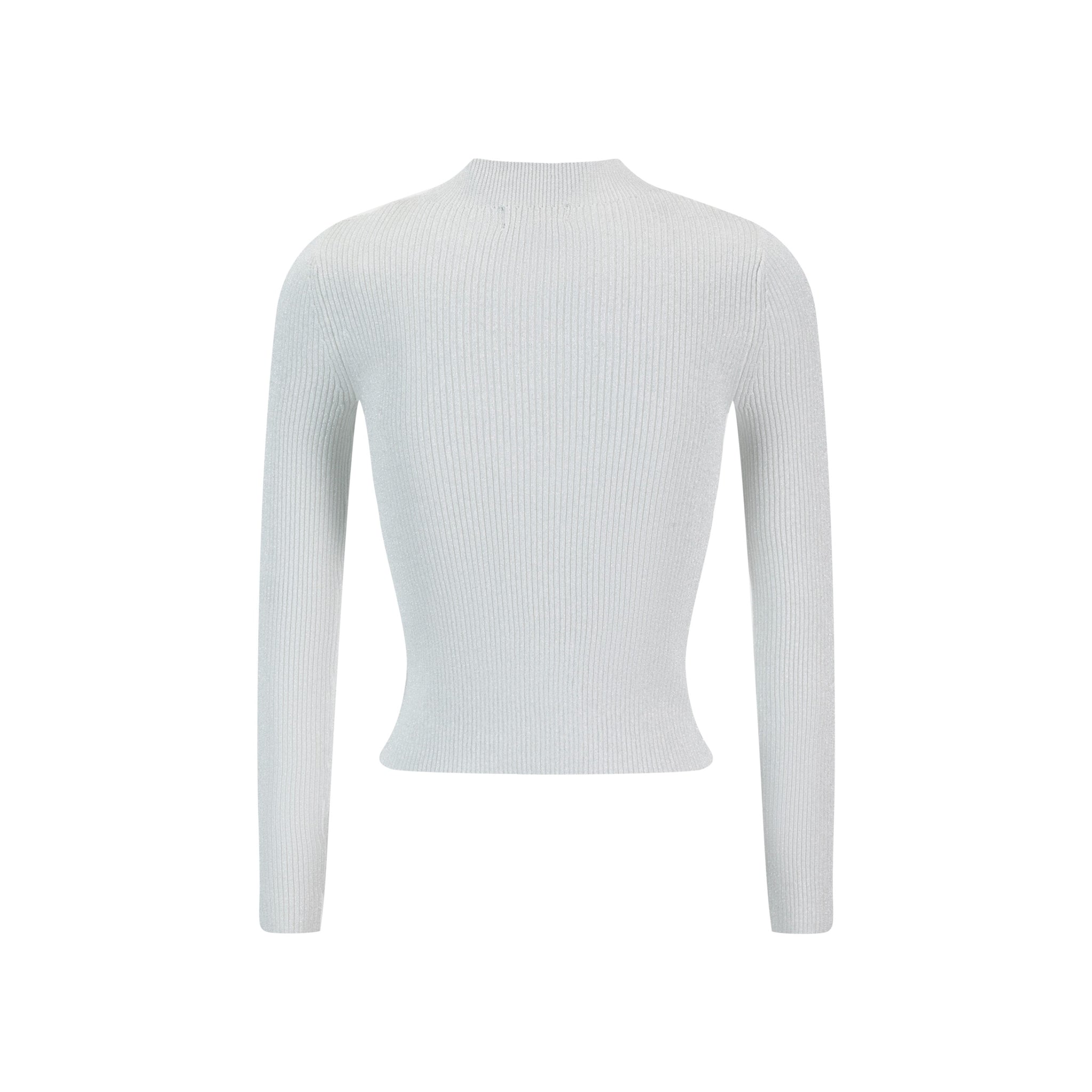 Shimmery Mock Neck Top - Silver