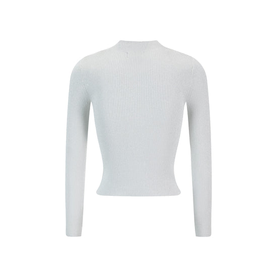 Shimmery Mock Neck Top - Silver