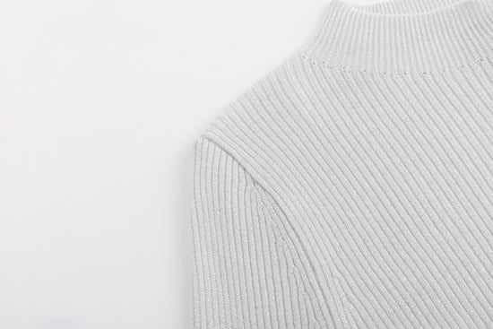 Shimmery Mock Neck Top - Silver