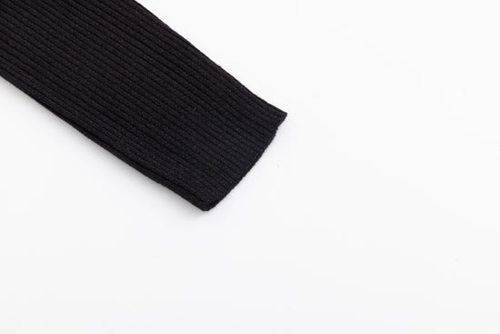 Shimmery Mock Neck Top - Black