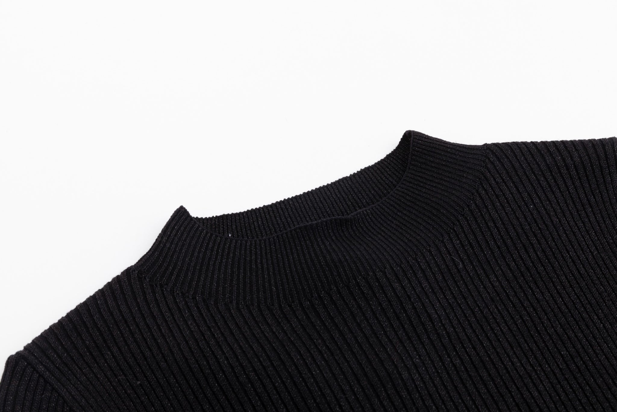 Shimmery Mock Neck Top - Black