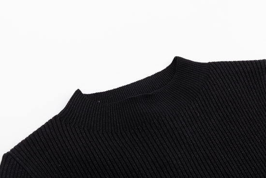 Shimmery Mock Neck Top - Black