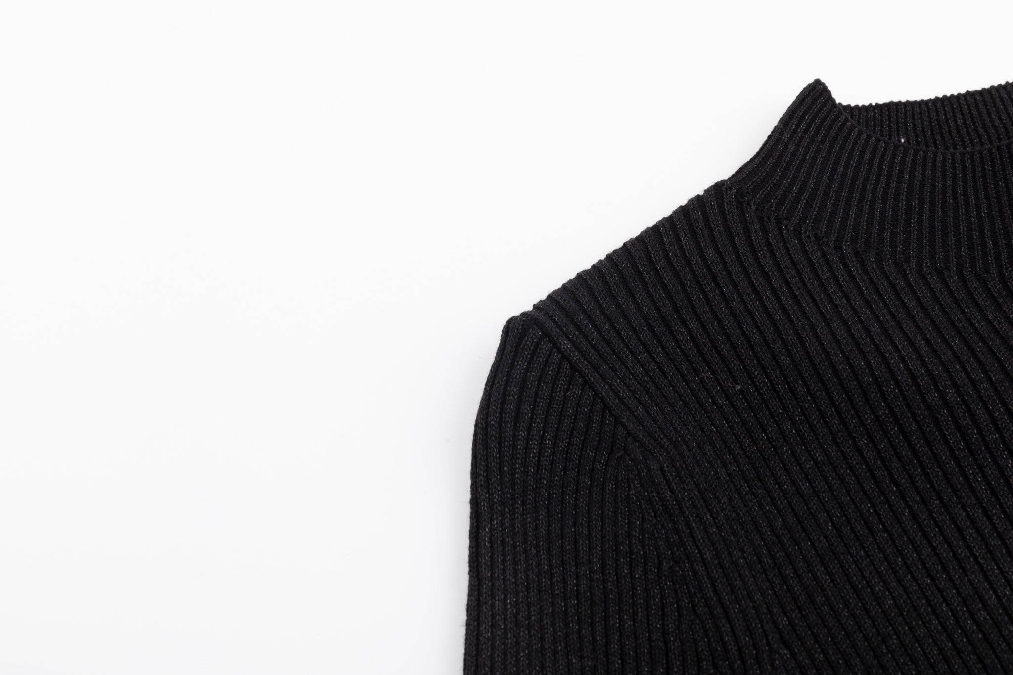 Shimmery Mock Neck Top - Black