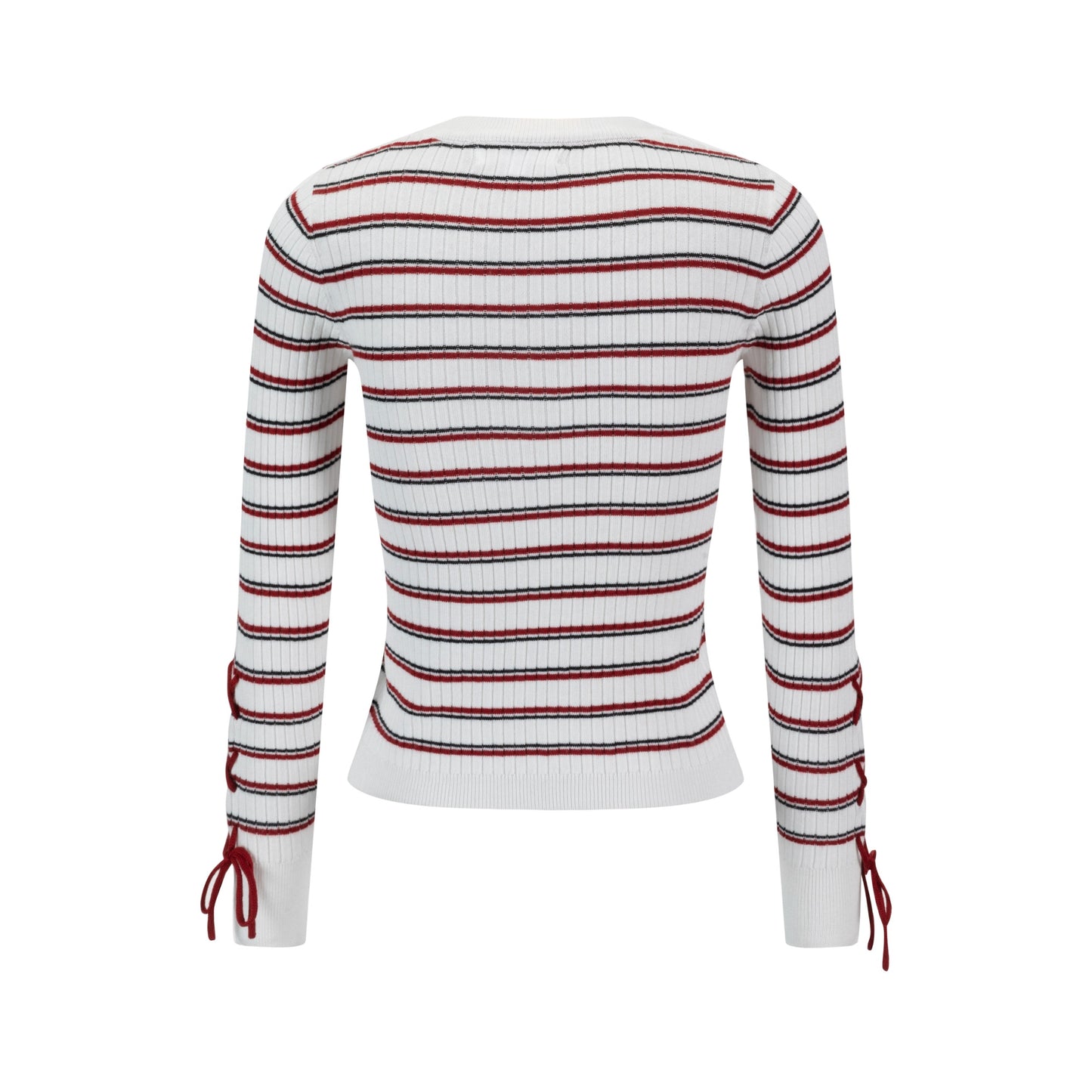 Black And Red Stripped Knit Sweater