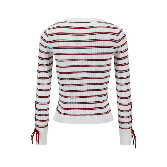 Black And Red Stripped Knit Sweater