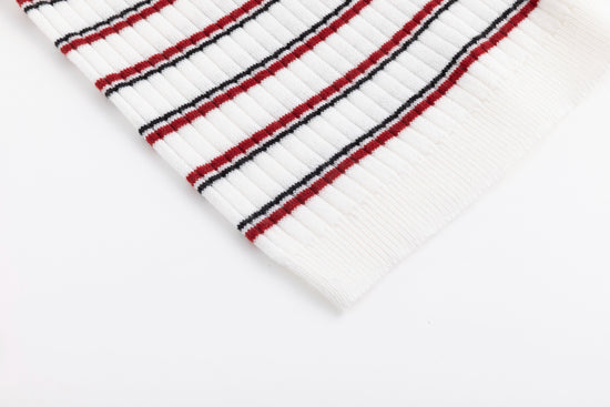 Black And Red Stripped Knit Sweater