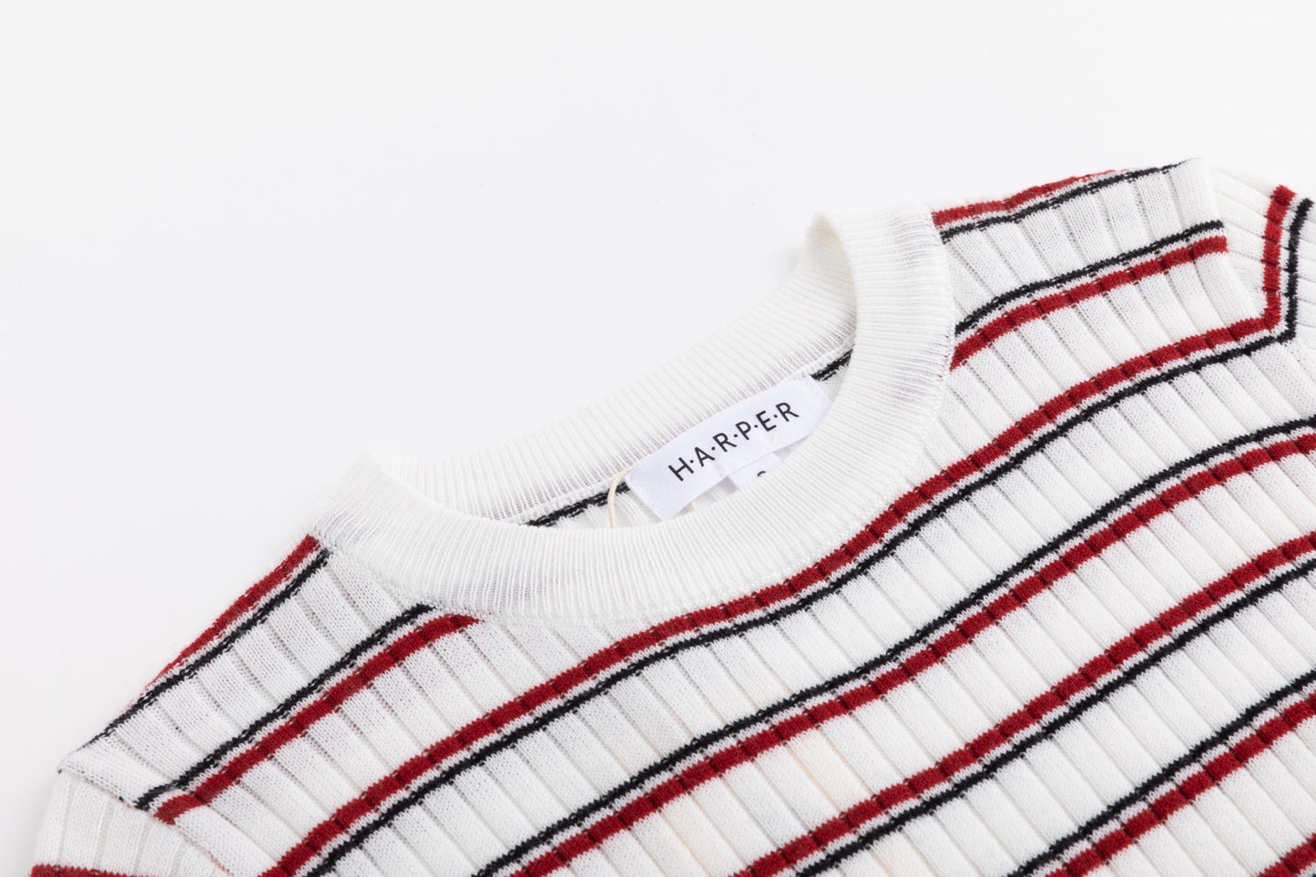 Black And Red Stripped Knit Sweater
