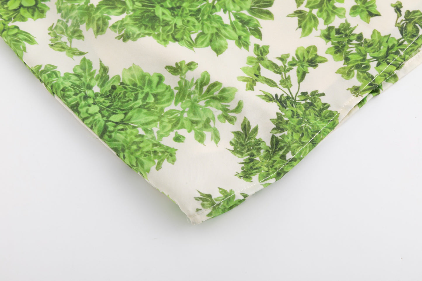 Green Floral Slip Skirt With Ruffle Detail