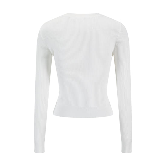 Logo Patch Sweater - White