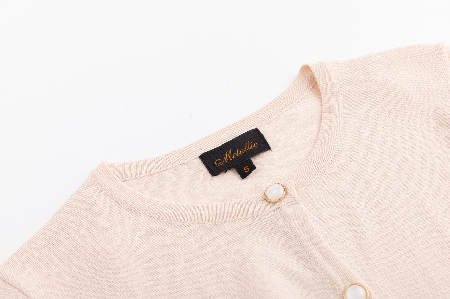 Blushy Pink Cardigan With Pearl Buttons