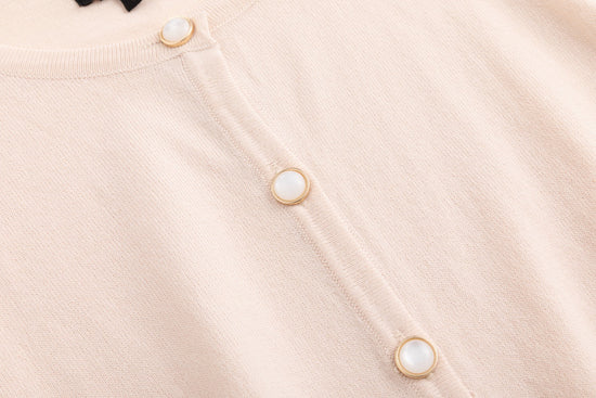 Blushy Pink Cardigan With Pearl Buttons