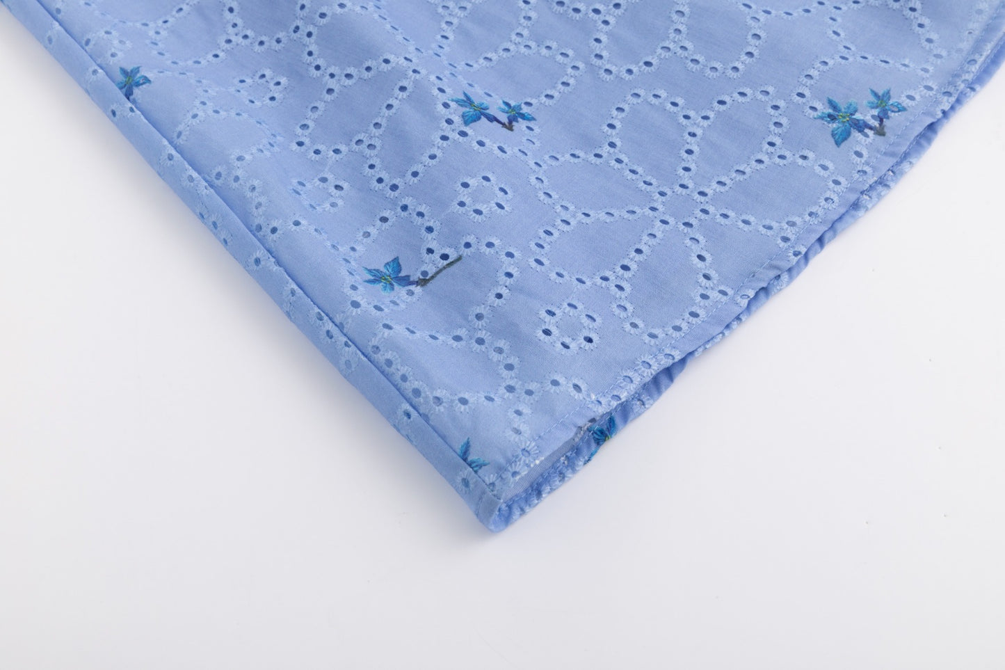 Eyelet Floral Skirt - Blue