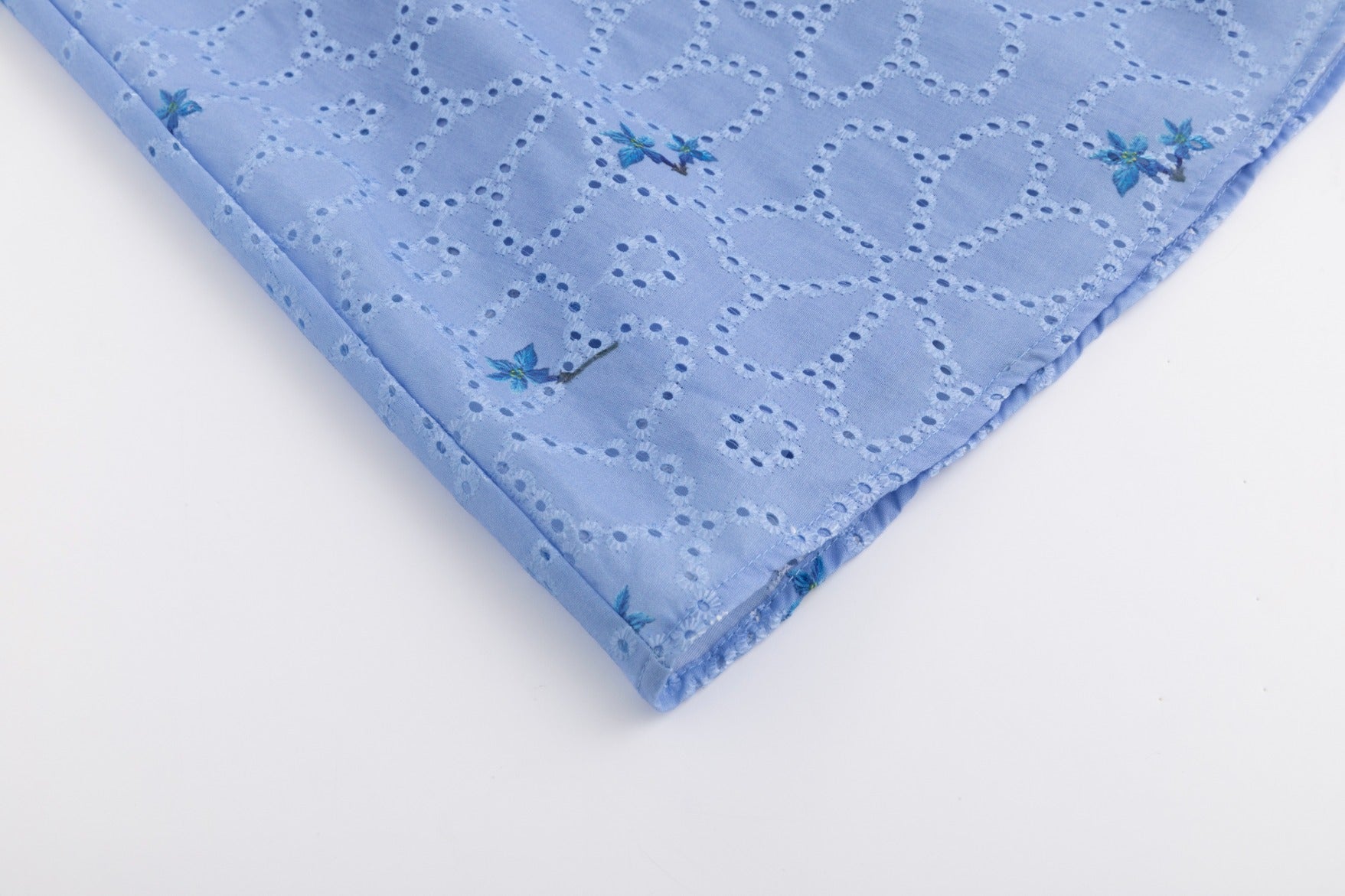 Eyelet Floral Skirt - Blue