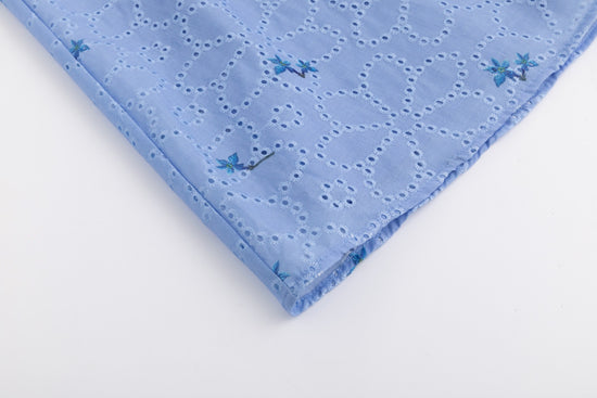 Eyelet Floral Skirt - Blue