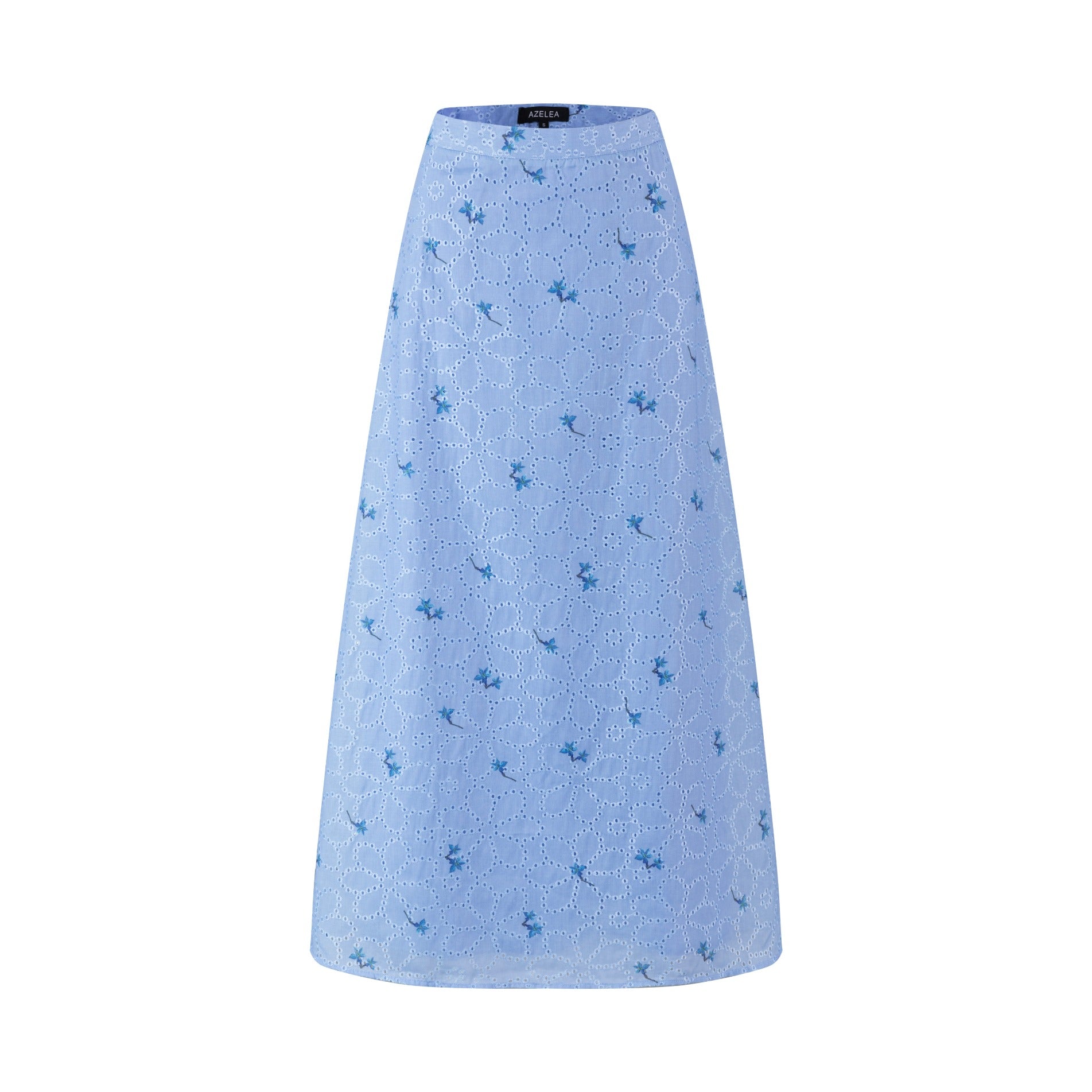 Eyelet Floral Skirt - Blue