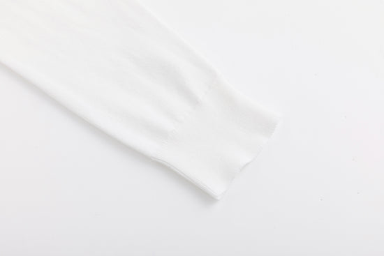 Knit Top With Bow - White
