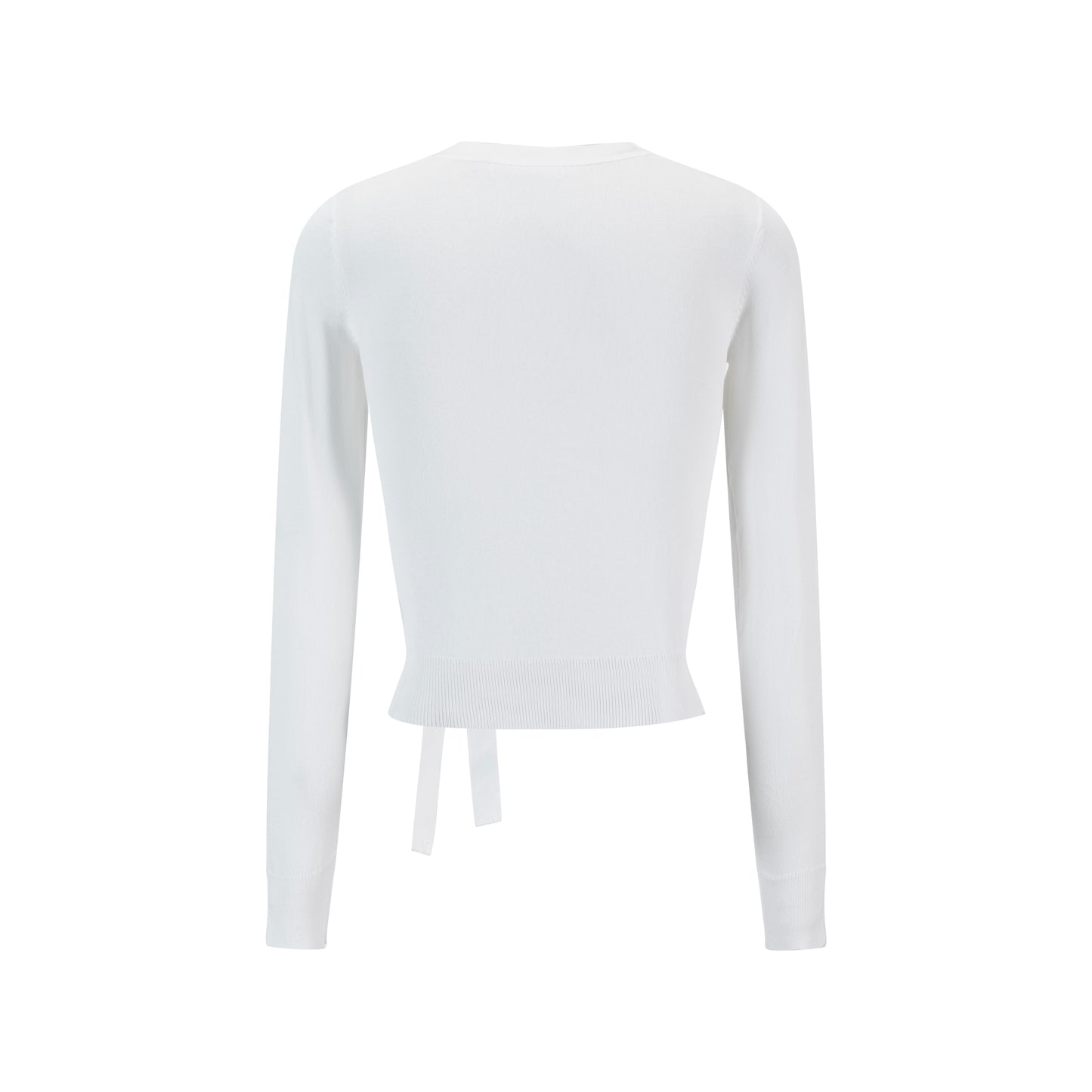 Knit Top With Bow - White