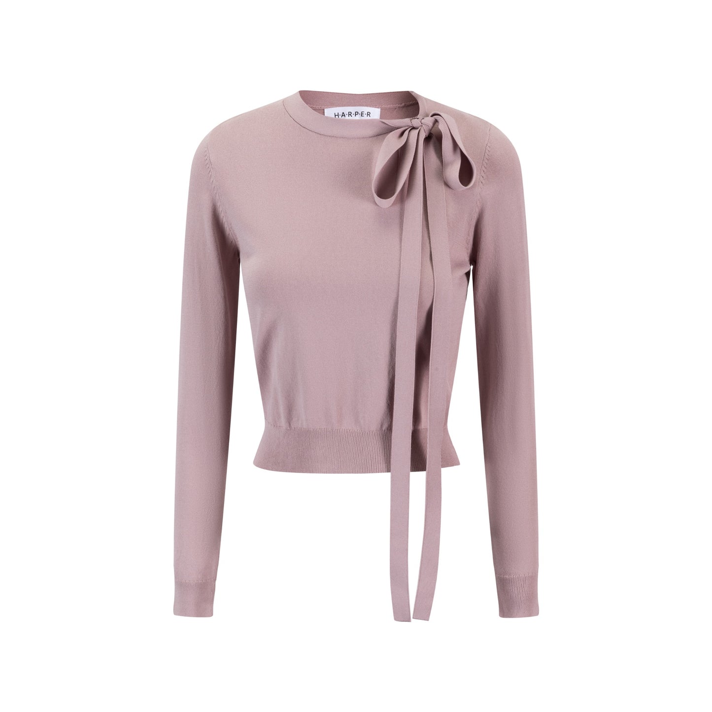 Knit Top With Bow - Mauve