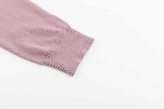 Knit Top With Bow - Mauve