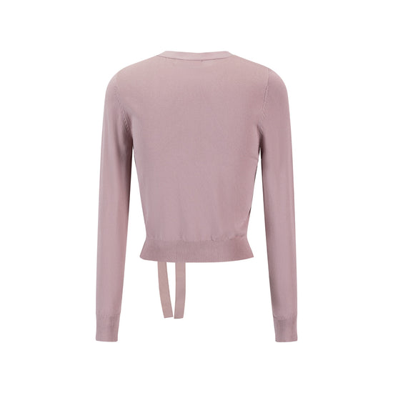 Knit Top With Bow - Mauve