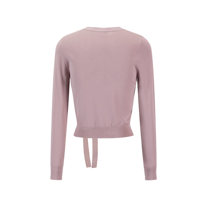 Knit Top With Bow - Mauve