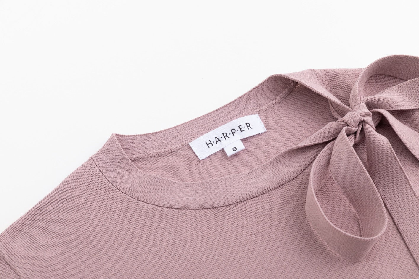 Knit Top With Bow - Mauve
