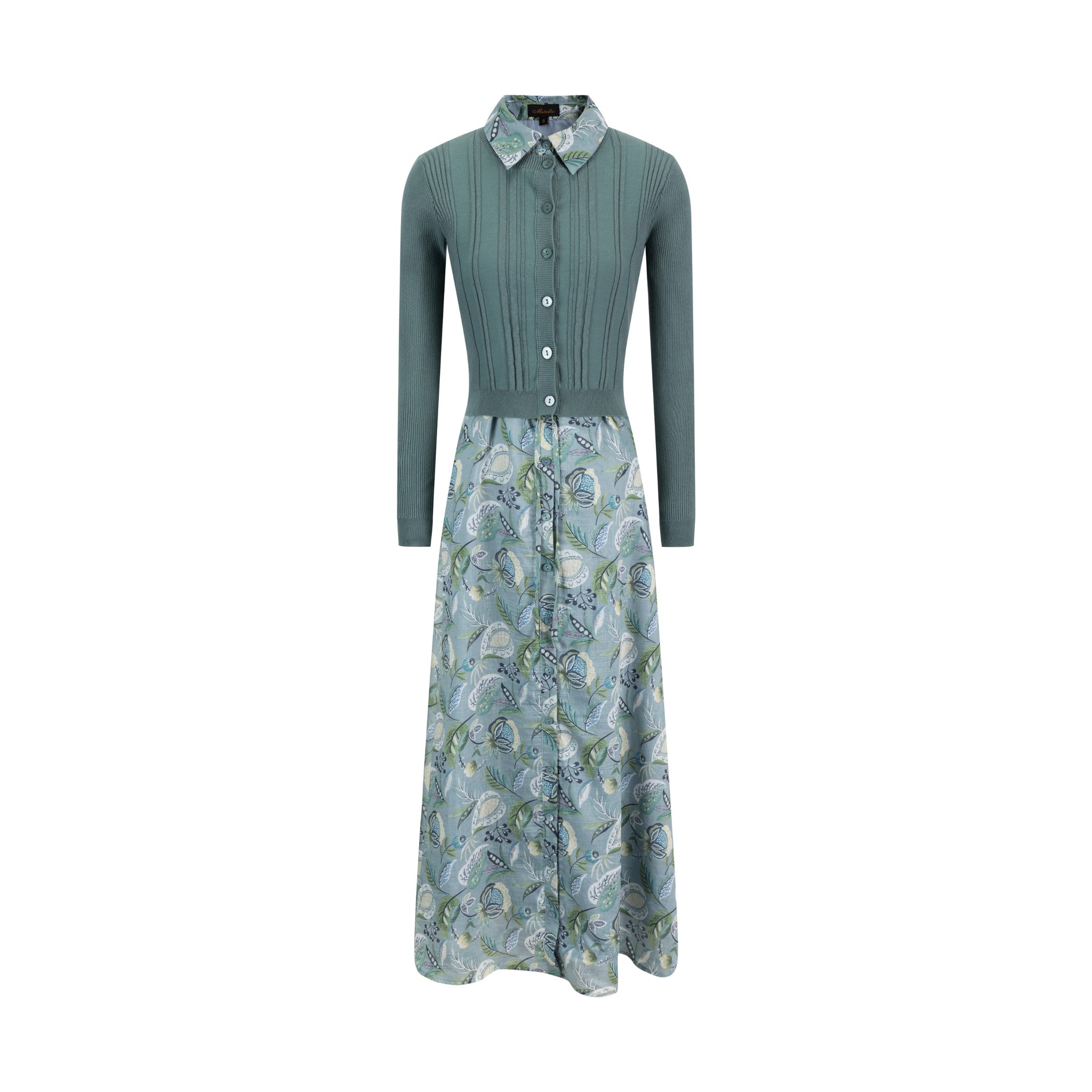 Green Floral Overlay Dress