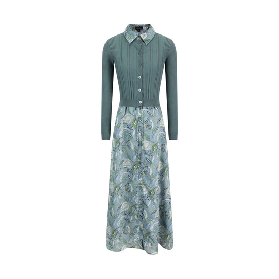 Green Floral Overlay Dress
