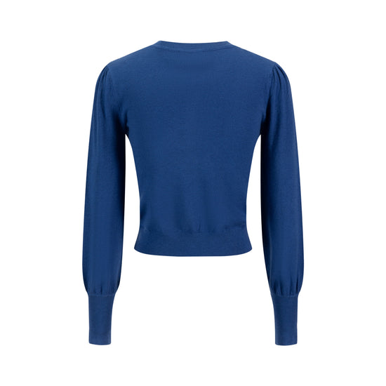 Bishop Sleeve Blue Knit Cardigan