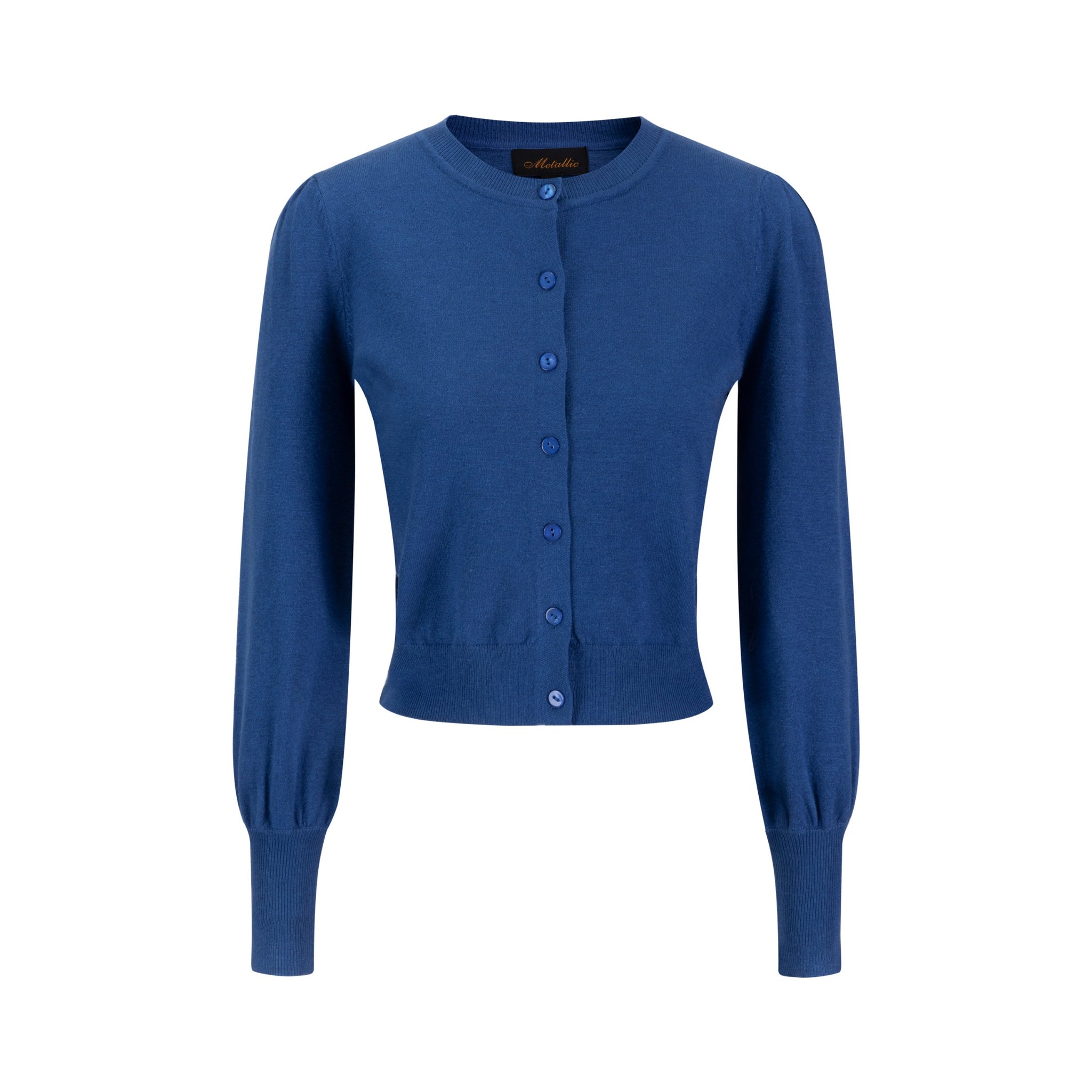 Bishop Sleeve Blue Knit Cardigan