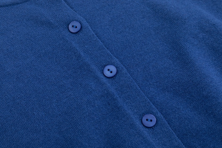 Bishop Sleeve Blue Knit Cardigan