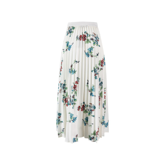 Printed Floral Pleated Skirt