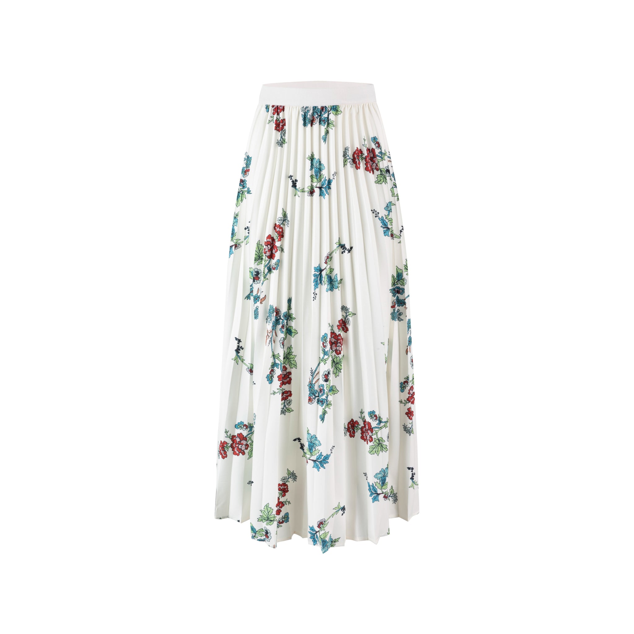 Printed Floral Pleated Skirt