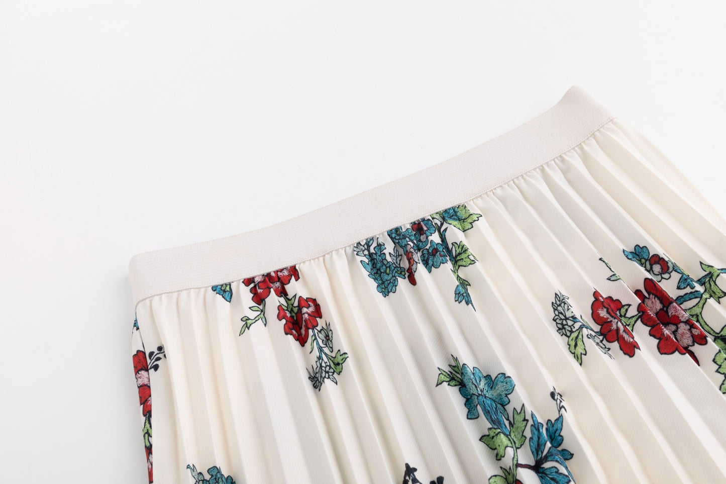 Printed Floral Pleated Skirt