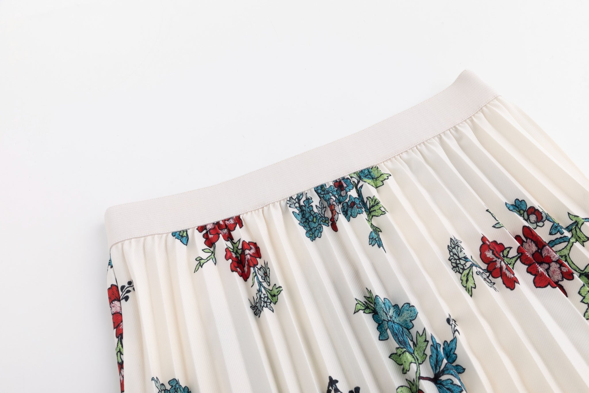 Printed Floral Pleated Skirt