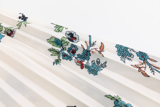 Printed Floral Pleated Skirt