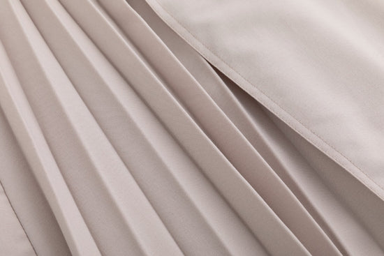 Tan Half Pleated Skirt