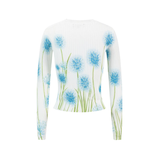 Knit Top With Blue Floral Print