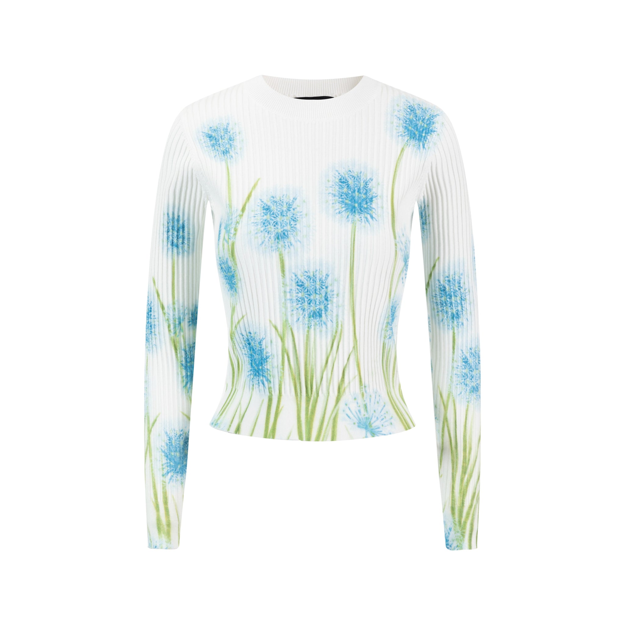 Knit Top With Blue Floral Print