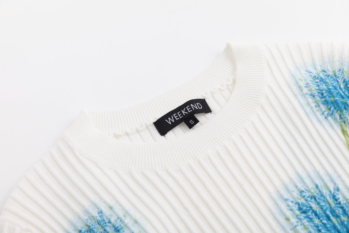 Knit Top With Blue Floral Print