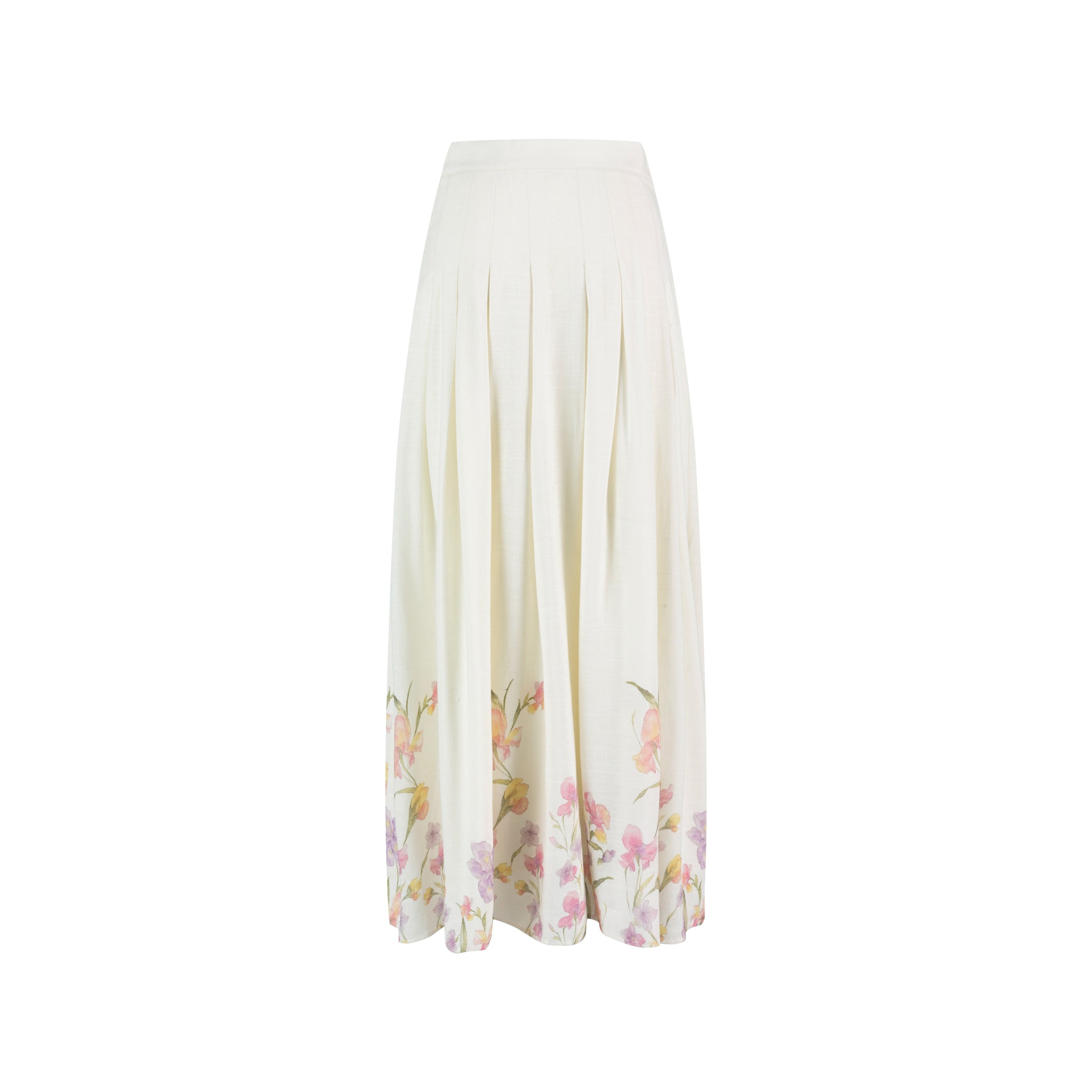 Pastel Floral Box Pleat Skirt