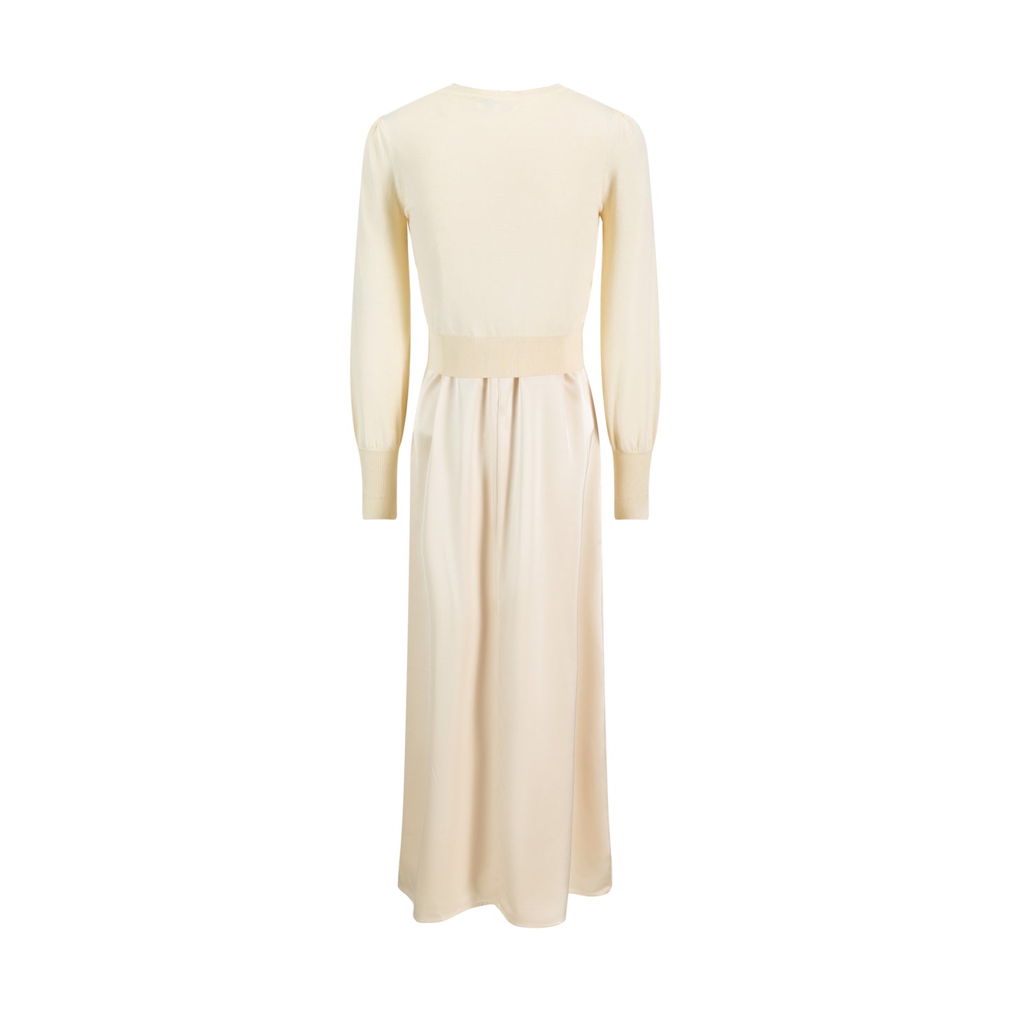 Slip Dress With Knit Cardigan - Pale Yellow