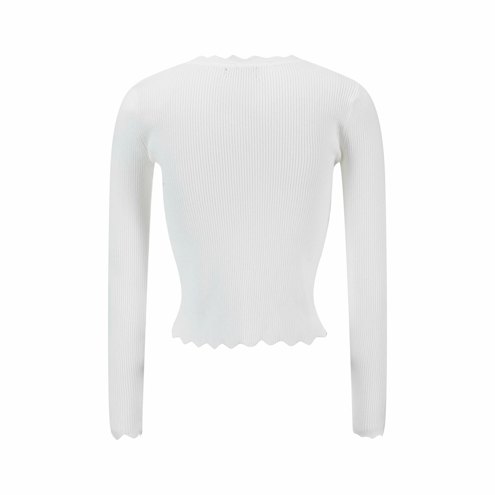 Scalloped Basic Sweater - Ivory